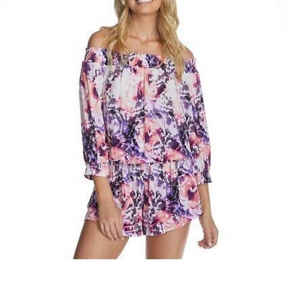 Womens Tye Dye Romper/ Jumpsuit Size S/P Color Pink - Picture 1 of 13